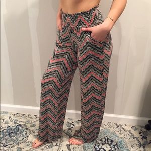 Flare flowy patterned pant high waist